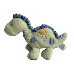 Just One Year Carters Green Blue Dinosaur Polka Dots Plush Stuffed Animal Baby